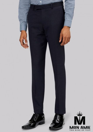 Men Regular Fit Trouser in Dark Blue